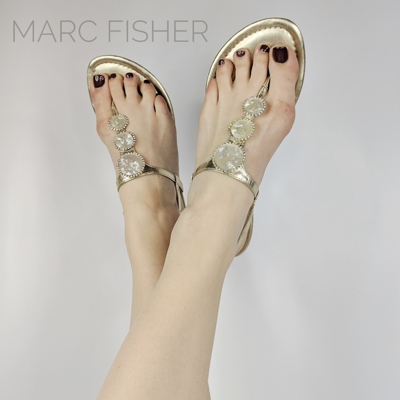 marc fisher gold sandals